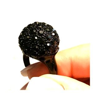 Black cocktail ring/statement piece.